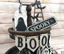 Spooky Black Cat Boo Mini Wood Sign For Halloween Decor