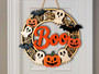 Cute Spooky Halloween Boo Sign With Ghosts Bats Pumpkins And Spiderwebs For Indoor Or Outdoor Door DéCor