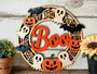 Cute Spooky Halloween Boo Sign With Ghosts Bats Pumpkins And Spiderwebs For Indoor Or Outdoor Door DéCor