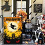 Halloween Garden Flag – Double-Sided Witch & Pumpkin Yard Sign for Spooky Decor