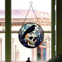 Halloween Raven And Skeleton Stained Glass Suncatcher - Spooky Window DéCor For Home