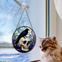 Halloween Raven And Skeleton Stained Glass Suncatcher - Spooky Window DéCor For Home