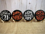Spooky 3D Round Halloween Wood Sign Decor For Tiered Tray And Shelf - Trick Or Treat Home Accent