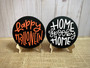 Spooky 3D Round Halloween Wood Sign Decor For Tiered Tray And Shelf - Trick Or Treat Home Accent