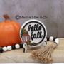 Mini Autumn Wood Sign With Pumpkin For Tiered Tray Halloween Decor 3D Falling Leaves 4 Or 6 Inch