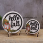 Mini Autumn Wood Sign With Pumpkin For Tiered Tray Halloween Decor 3D Falling Leaves 4 Or 6 Inch
