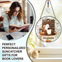 Cute Ghost Reading Book Suncatcher - Personalized Indoor Decor For Book Lovers At Halloween