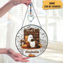 Cute Ghost Reading Book Suncatcher - Personalized Indoor Decor For Book Lovers At Halloween