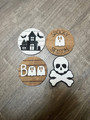 Custom Boo & Ghost 3D Wood Sign For Farmhouse Tier Tray - Rustic Halloween Decoration