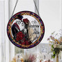 Personalized Skeleton Couple Stained Glass Suncatcher - Gothic Wedding Halloween Decor