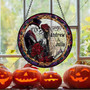 Personalized Skeleton Couple Stained Glass Suncatcher - Gothic Wedding Halloween Decor