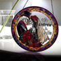 Personalized Skeleton Couple Stained Glass Suncatcher - Gothic Wedding Halloween Decor
