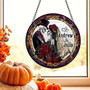 Personalized Skeleton Couple Stained Glass Suncatcher - Gothic Wedding Halloween Decor