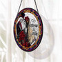 Personalized Skeleton Couple Stained Glass Suncatcher - Gothic Wedding Halloween Decor