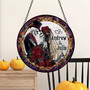 Personalized Skeleton Couple Stained Glass Suncatcher - Gothic Wedding Halloween Decor
