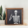 Cute Skeleton Halloween Wood Sign For Spooky Halloween Decor - Indoor Or Outdoor Use