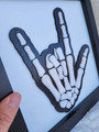 Layered Skeleton Peace And Love Sign For Halloween Decor - Wood And Acrylic Art Piece