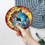 Skeleton Reading Moon Stained Glass Suncatcher For Halloween Gothic Spooky Window Art Gift