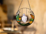 Spooky Gothic Ghost Halloween Stained Glass Suncatcher For Window - Unique Fall Decor And Witch Gift