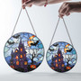 Spooky Halloween Stained Glass Suncatcher Ornament For Festive Home Decor