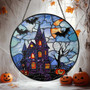 Spooky Halloween Stained Glass Suncatcher Ornament For Festive Home Decor