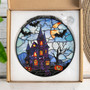 Spooky Halloween Stained Glass Suncatcher Ornament For Festive Home Decor