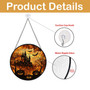 Spooky Witcher Castle Window Hanging - Halloween Witch Stained Glass Suncatcher For Seasonal DéCor