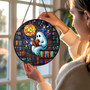 Adorable Halloween Ghost Reading Suncatcher For Book Lovers - Cute Library Window Hanging Decor