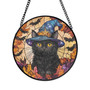 Spooky Black Cat Suncatcher In Witch Hat - Halloween Window Accent For Cat Lovers, Perfect For Fall Theme