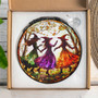 Halloween Witch Stained Glass Suncatcher - Feminist Window Decor For Dark Fantasy Homes