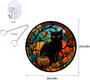 Halloween Window Hanging Suncatcher With Black Cat & Ghost Design For Home & Cafe Decor, 8in