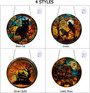 Halloween Window Hanging Suncatcher With Black Cat & Ghost Design For Home & Cafe Decor, 8in