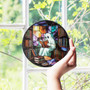 Ghost Reading Book Suncatcher For Halloween - Cute Spooky Library Window Hanging - Book Lover's Halloween Decor