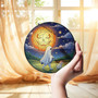 Charming Halloween Ghost Dog Stained Glass Suncatcher For Spooky Fall DéCor And Gifts