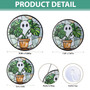 Cute Ghost And Monstera Stained Glass Suncatcher For Halloween - Gift For Plant Lovers And Mom