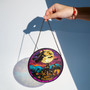 Personalized Halloween Witch Pumpkin Stained Glass Suncatcher For Window Decorations With Moon Castle Bat Pattern