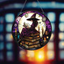 Witchy Stained Glass Suncatcher - Gothic Spiritual Decor For Halloween Lovers
