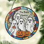 Ghost Family Themed Stained Glass Bat Suncatcher For Halloween Home DéCor - Customizable Hanging Art Piece