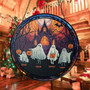 Ghost family stained glass window suncatcher for Halloween, custom number of ghosts, black lead lines, silver hanging chain