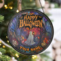 Ghost-Themed Halloween Bat Stained Glass Suncatcher For Home - Customizable Window Hanging Decoration