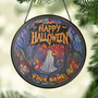 Ghost-Themed Halloween Bat Stained Glass Suncatcher For Home - Customizable Window Hanging Decoration