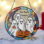 Ghost Family Themed Stained Glass Bat Suncatcher For Halloween Home DéCor - Customizable Hanging Art Piece