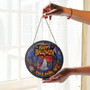 Ghost-Themed Halloween Bat Stained Glass Suncatcher For Home - Customizable Window Hanging Decoration