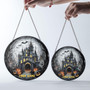 Halloween Ghost Family Stained Glass Suncatcher: Witch Pumpkin & Bat Window Decor For Halloween