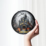 Halloween Ghost Family Stained Glass Suncatcher: Witch Pumpkin & Bat Window Decor For Halloween