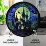 Spooky Haunted Castle Stained Glass Suncatcher - Personalized Halloween Window Decoration For Indoor Room