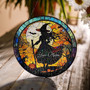 Custom Halloween Window Suncatcher With Witch Design For Festive DéCor