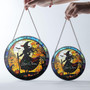 Custom Halloween Window Suncatcher With Witch Design For Festive DéCor