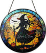 Custom Halloween Window Suncatcher With Witch Design For Festive DéCor