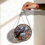 Raven Skull Halloween Stained Glass Suncatcher - Gothic Window Art For Spooky Fall DéCor And Horror Fans